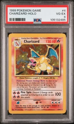 1999 #4 Charizard-Holo PSA 4 Game