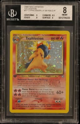 2000 #17 Typhlosion HOLO R BGS 8 Neo Genesis 1st Edition