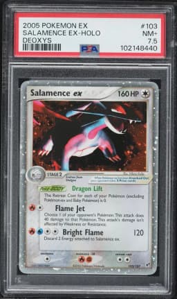 2005 #103 Salamence EX-Holo PSA 7.5 EX Deoxys Pokemon