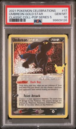 2021 #17 Umbreon-Gold Star PSA 10 Celebrations Classic Collection