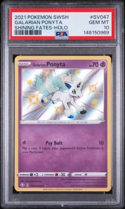 2021 #SV047 Galarian Ponyta-Holo PSA 10 Sword & Shield Shining Fates