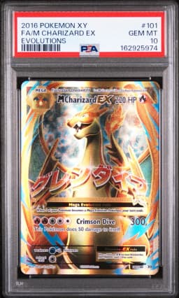 2016 #101 Full Art/M Charizard EX PSA 10 XY Evolutions