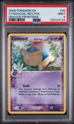 2006 #45 Cyndaquil-Reverse Foil PSA 9 EX Dragon Frontiers