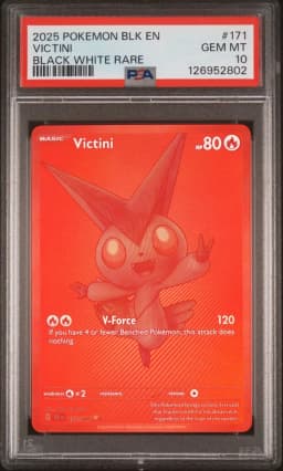 2025 #171 Victini PSA 10 Blk EN-Black Bolt Pokemon