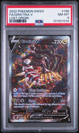 2022 #186 Full Art/Giratina V PSA 8 Sword & Shield Lost Origin Pokemon