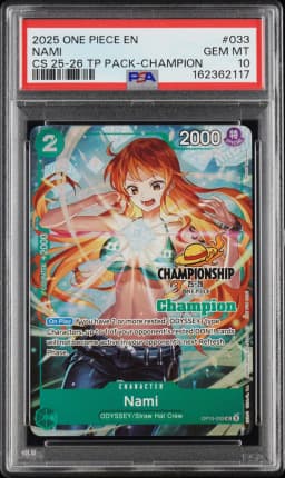 2025 #033 Nami PSA 10 One Piece Championship 25-26 Top Player Pack