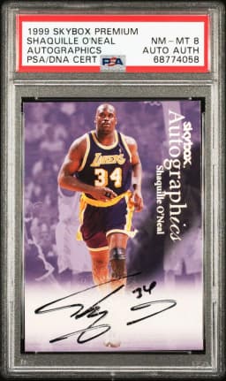 1999 #NA Shaquille O'Neal PSA 8 Skybox Premium Autographics