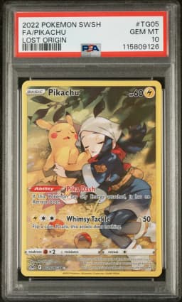 2022 #TG05 Full Art/Pikachu PSA 10 Sword & Shield Lost Origin