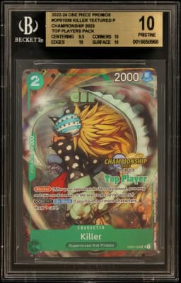 2022 #OP01039 Killer TEXTURED P/(Championship 2023 Top Players Pack) BGS 10 One Piece Card Game Promos