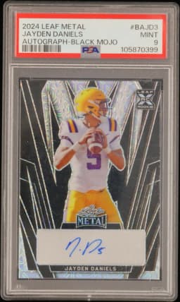 2024 #BAJD3 Jayden Daniels PSA 9 Leaf Metal Autographs