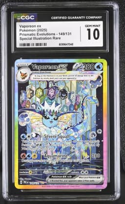 2025 #149 Vaporeon ex CGC 10 Prismatic Evolutions - PRE EN - English
