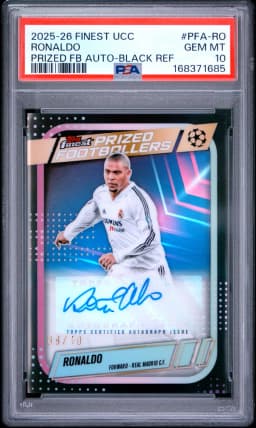 2025 #PFA-RO Ronaldo PSA 10 Topps Finest UEFA Club Competitions Prized Footballers Autographs