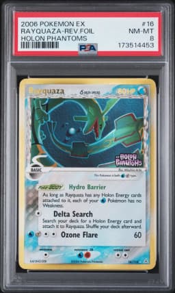 2006 #16 Rayquaza-Reverse Foil PSA 8 EX Holon Phantoms