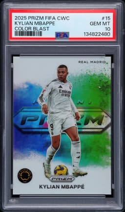 2025 #15 Kylian Mbappe PSA 10 Panini Prizm FIFA Club World Cup Color Blast