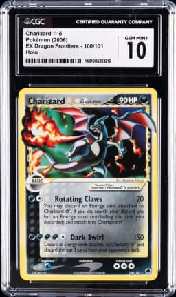 2006 #100 Charizard GOLD STAR CGC 10 EX Dragon Frontiers Pokemon