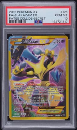 2016 #125 Full Art/Alakazam EX PSA 10 XY Fates Collide