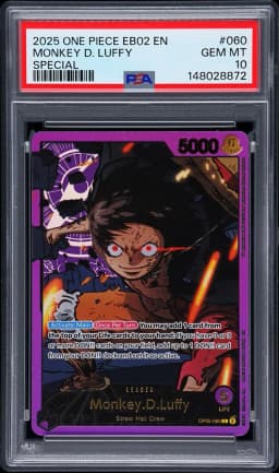 2025 #060 Monkey D. Luffy PSA 10 One Piece EB02-Extra Booster -Anime 25th Collection-