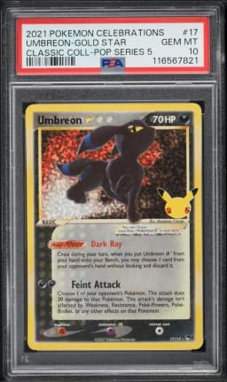 2021 #17 Umbreon-Gold Star PSA 10 Celebrations Classic Collection Pokemon