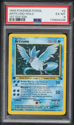 1999 #2 Articuno-Holo 1st Edition PSA 6 Fossil Pokemon