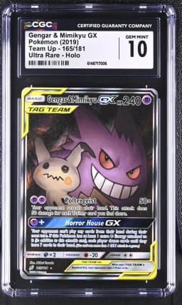 2019 #165 Gengar & Mimikyu GX CGC 10 Team Up - English
