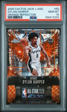 2025 #62 Dylan Harper PSA 10 Topps Chrome Cactus Jack X NBA All-Star Game