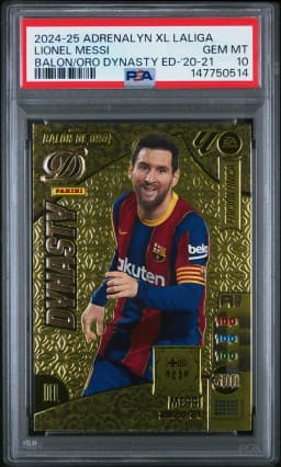 2024 #NA Lionel Messi PSA 10 Panini Adrenalyn XL Laliga Balon de Oro Dynasty Edicion Unica
