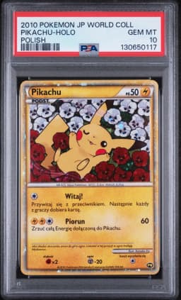 2010 #NA Pikachu-Holo PSA 10 Japanese World Collection