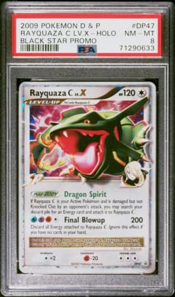 2009 #DP47 Rayquaza C LV.X-Holo PSA 8 Diamond & Pearl Black Star Promo