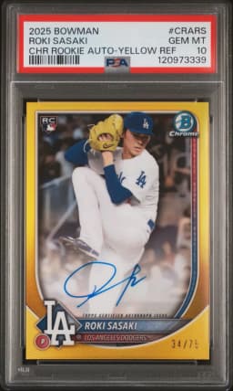 2025 #CRARS Roki Sasaki PSA 10 Bowman Chrome Rookie Autographs