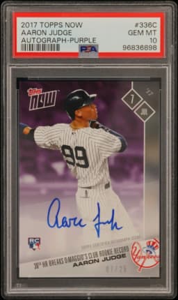 2017 #336C Aaron Judge PSA 10 Topps Now