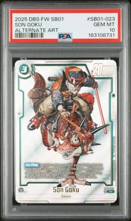2025 #SB01-023 Son Goku PSA 10 Dragon Ball Super Card Game Fusion World Manga Booster 01