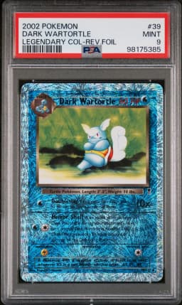 2002 #39 Dark Wartortle-Reverse Foil PSA 9 Legendary Collection
