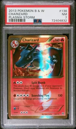 2013 #136 Charizard PSA 7 Black & White Plasma Storm Pokemon
