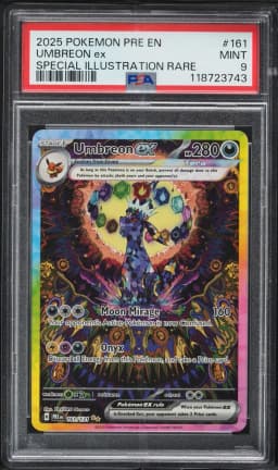 2025 #161 Umbreon ex SIR PSA 9 Scarlet and Violet Prismatic Evolutions Pokemon