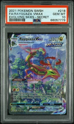 2021 #218 Full Art/Rayquaza Vmax PSA 10 Sword & Shield Evolving Skies