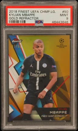2018 #50 Kylian Mbappe PSA 9 Finest UEFA Champions League