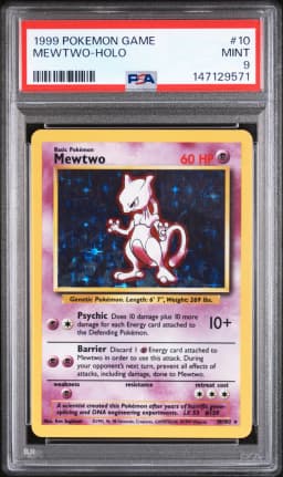 1999 #10 Mewtwo-Holo PSA 9 Game