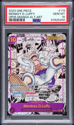 2023 #119 Monkey D. Luffy PSA 10 One Piece OP05-Awakening of the New Era