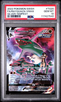 2022 #TG20 Full Art/Rayquaza Vmax PSA 10 Sword & Shield Silver Tempest