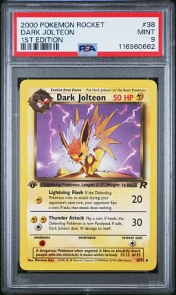 2000 #38 Dark Jolteon 1st Edition PSA 9 Rocket