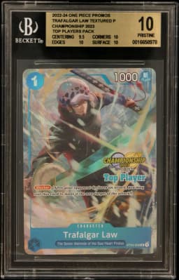 2022 #ST03008 Trafalgar Law TEXTURED C/(Championship 2023 Top Players Pack) BGS 10 One Piece Card Game Promos