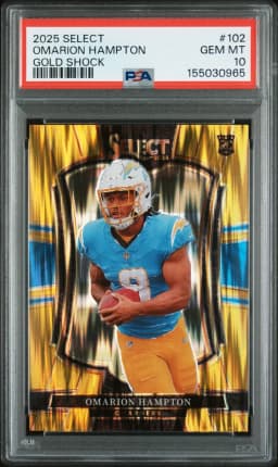 2025 #102 Omarion Hampton PSA 10 Panini Select