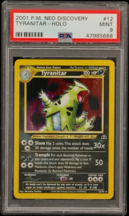 2001 #12 Tyranitar-Holo PSA 9 Neo Discovery