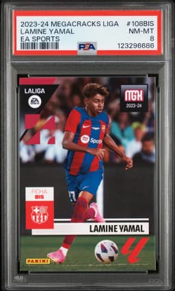 2023 #108BIS Lamine Yamal PSA 8 Panini Megacracks Laliga EA Sports