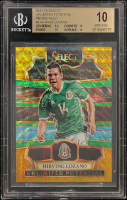 2017 #UP5 Hirving Lozano BGS 10 Select Unlimited Potential Prizms Gold