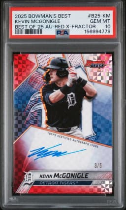 2025 #B25-KM Kevin Mcgonigle PSA 10 Bowman's Best Best of 2025 Autographs