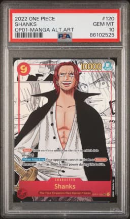 2022 #120 Shanks PSA 10 One Piece OP01-Romance Dawn