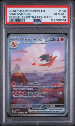 2023 #199 Charizard EX PSA 10 Mew EN-151