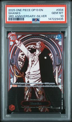 2025 #004 Shanks PSA 10 OP13-Carrying on His Will One Piece