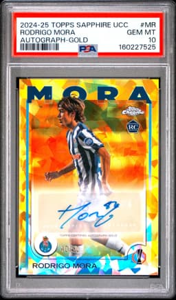 2024 #MR Rodrigo Mora PSA 10 Topps Chrome Sapphire Edition UEFA Club Competitions Autographs